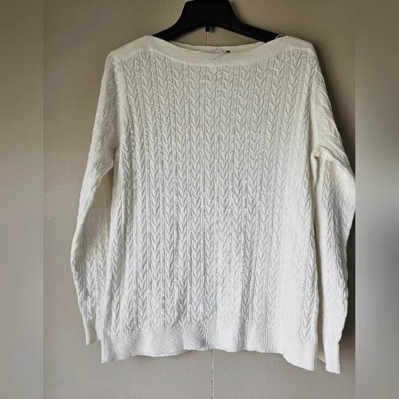 Tommy Hilfiger White Cable Knit Sweater - Picture 5 of 16